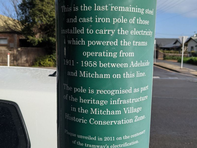 Tram Pole Information Placard 